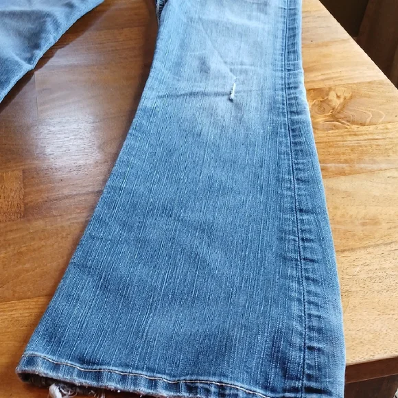 BKE Denim Starlite Blue Flare & Wide Leg Jeans with Distressed Details - Picture 6 of 15
